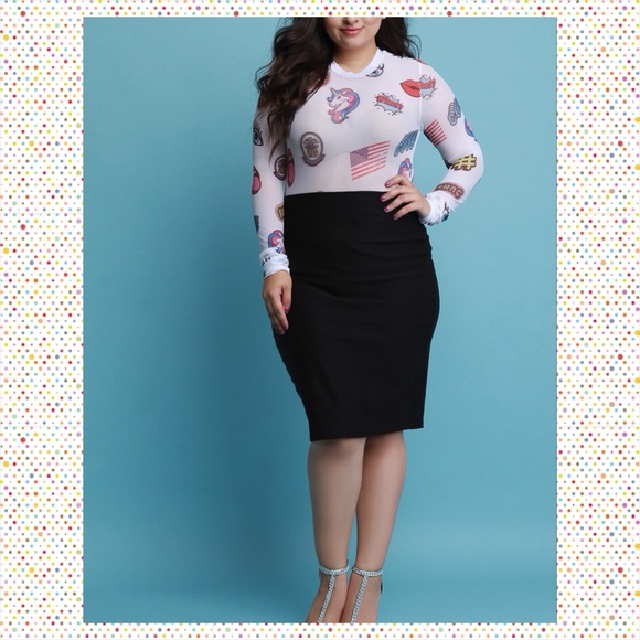 💠NEW One of a kind Pop art white sheer bodysuit - Picture 4 of 7